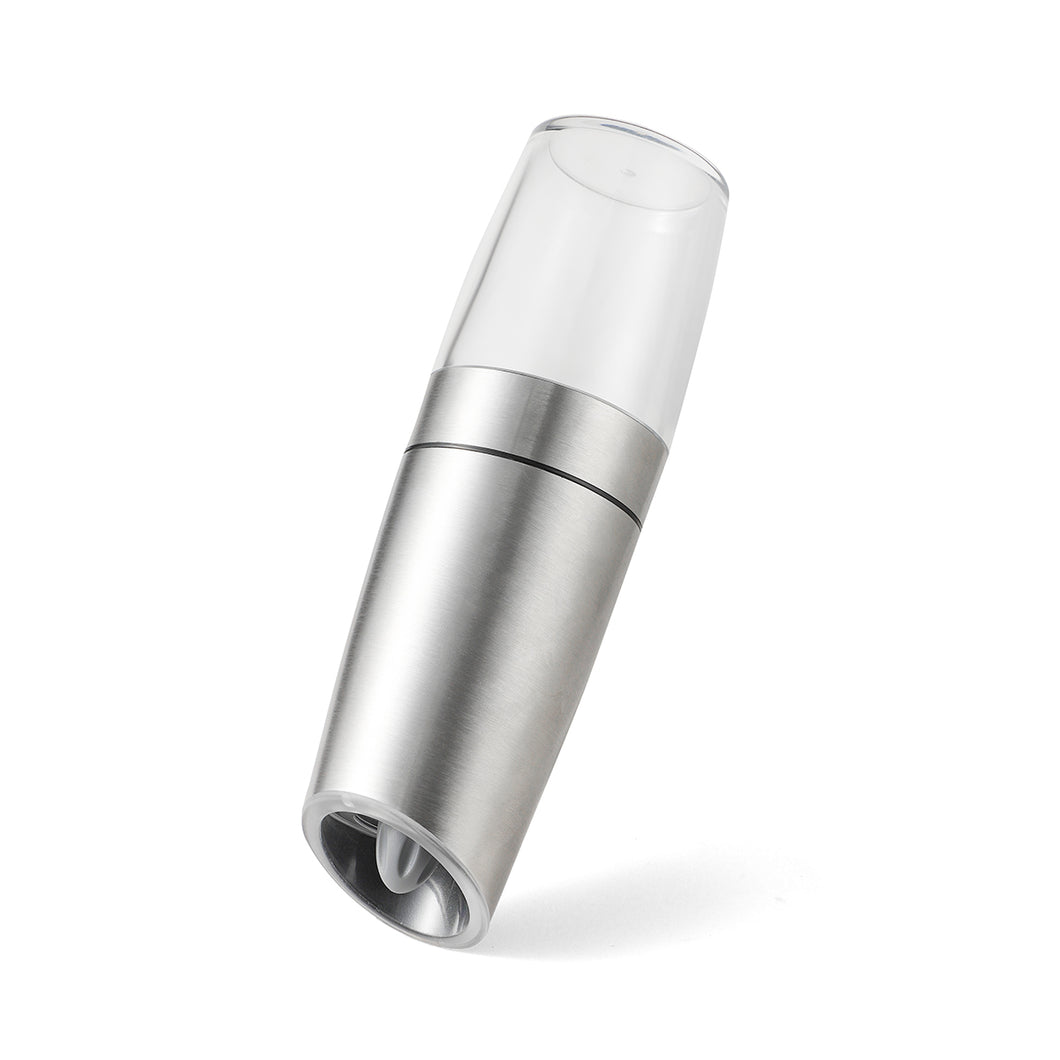Gravity Electric Pepper and Salt Grinder, Battery-Powered with LED, Adjustable Coarseness