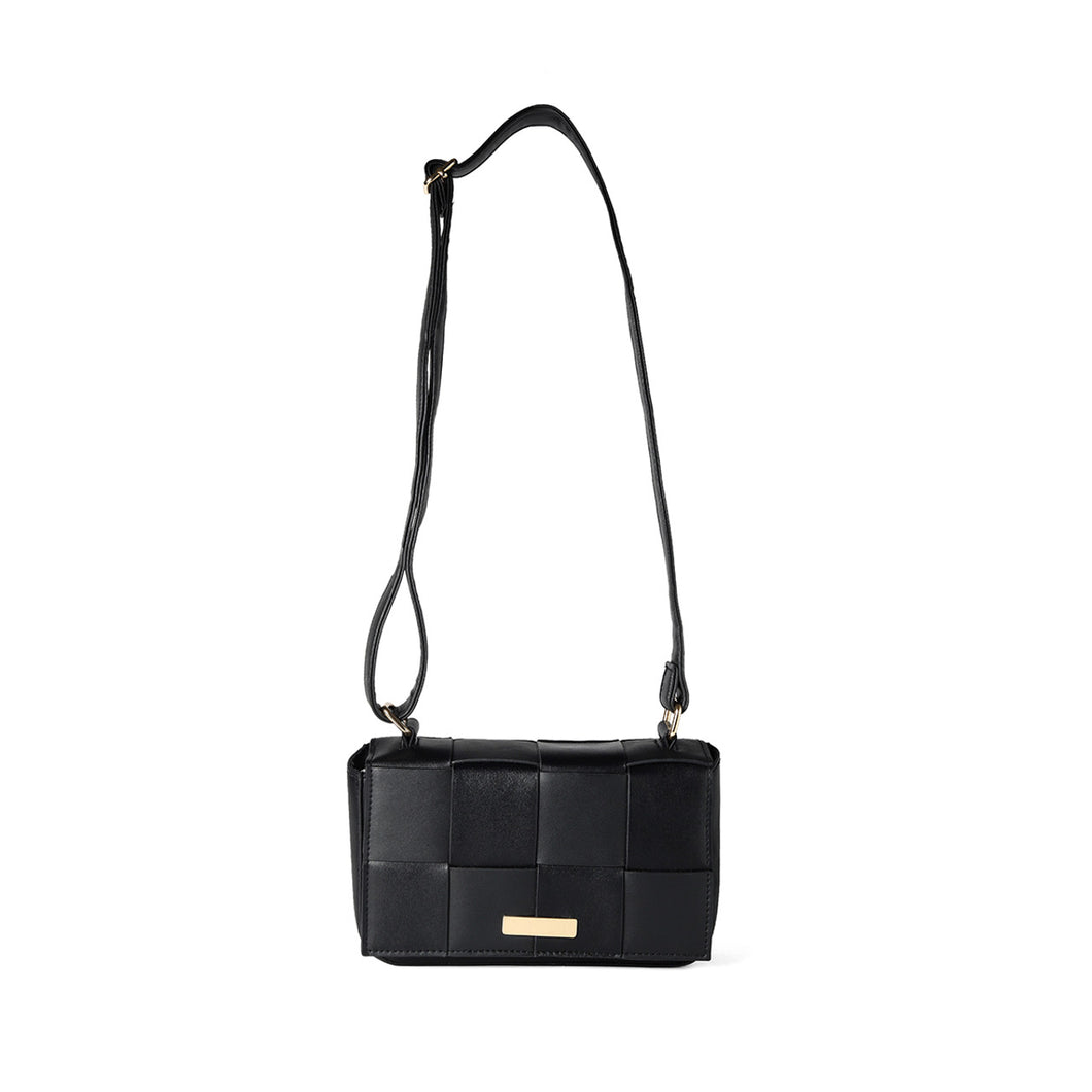 PU Woven Crossbody Bag with adjustable Strap