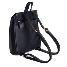Load image into Gallery viewer, Ladies Black PU Backpack with Gold Chain
