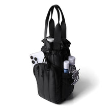Load image into Gallery viewer, Ladies Black Quilted Nylon Bottle Holder- Sling Bag
