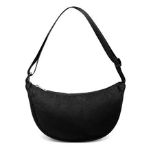 Load image into Gallery viewer, Ladies Athletic Black Solid Nylon Crescent Crossbody Bag
