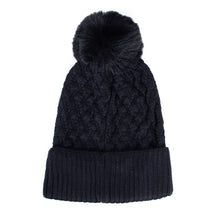 Load image into Gallery viewer, Ladies Winter Cable Knit Hat with Pom
