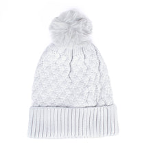 Load image into Gallery viewer, Ladies Winter Cable Knit Hat with Pom
