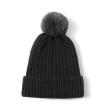 Load image into Gallery viewer, Ladies Winter Beanie hat, Knitted Soft Ski Cap with Fleece Lining and Pom, Thick Slouchy Snow Knit Skull Cap
