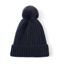 Load image into Gallery viewer, Ladies Winter Beanie hat, Knitted Soft Ski Cap with Fleece Lining and Pom, Thick Slouchy Snow Knit Skull Cap
