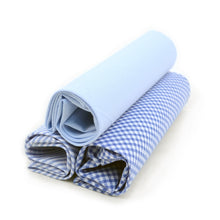 Load image into Gallery viewer, Men&#39;s Cotton Solid, Striped &amp; Plaid Blue Handkerchiefs 3 Piece Set
