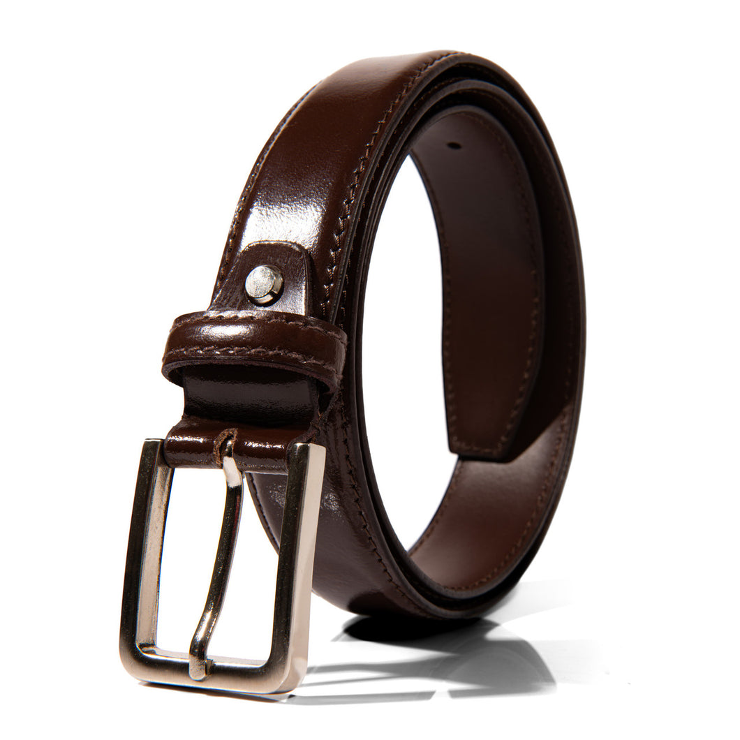 Men's Cut to Fit Genuine Leather Brown Belt
