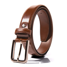 Load image into Gallery viewer, Men&#39;s Cut to Fit Genuine Leather Cognac Belt
