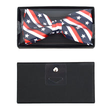 Load image into Gallery viewer, Men&#39;s U.S Flag Pattern Banded Bow Tie
