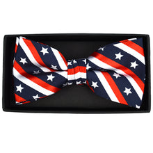 Load image into Gallery viewer, Men&#39;s U.S Flag Pattern Banded Bow Tie
