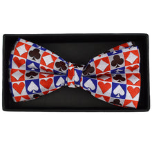 Load image into Gallery viewer, Men&#39;s Checkered Poker Card Suits Banded Bow Tie
