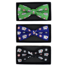 Load image into Gallery viewer, Men&#39;s Poker Chips &amp; Cards Banded Bow Tie
