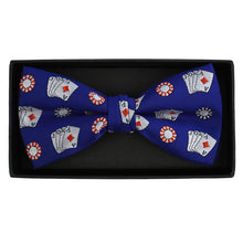 Load image into Gallery viewer, Men&#39;s Poker Chips &amp; Cards Banded Bow Tie
