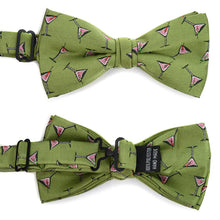 Load image into Gallery viewer, Men&#39;s Martini Glass Pattern Banded Bow Tie

