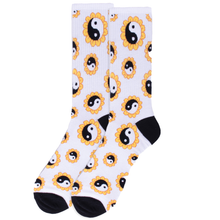 Load image into Gallery viewer, Men&#39;s Yin Yang Sunflower Ribbed Socks
