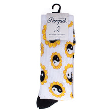 Load image into Gallery viewer, Men&#39;s Yin Yang Sunflower Ribbed Socks
