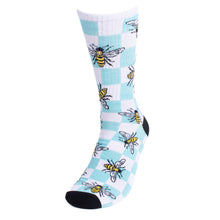 Load image into Gallery viewer, Men&#39;s Checker Bumble Bee Ribbed Socks
