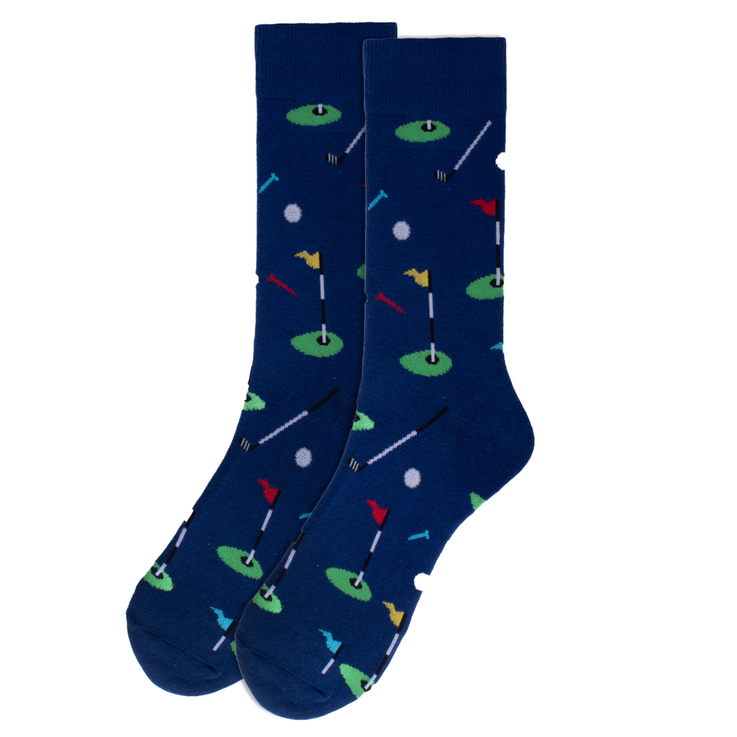 Men's Socks - Navy Golf Novelty Socks