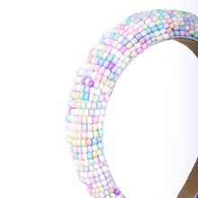 Load image into Gallery viewer, Nollia Rainbow Beaded Padded Headband – zoomed side view
