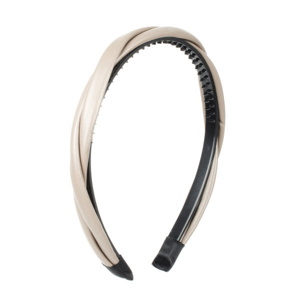 Nollia beige vegan leather twist headband