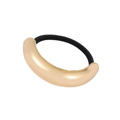 Nollia gold metal dome hair tie on white background