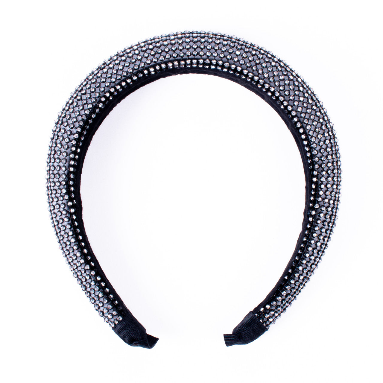 Nollia “C” Shaped Padded Headband with Rhinestones – Glam Padded Hair Accessory