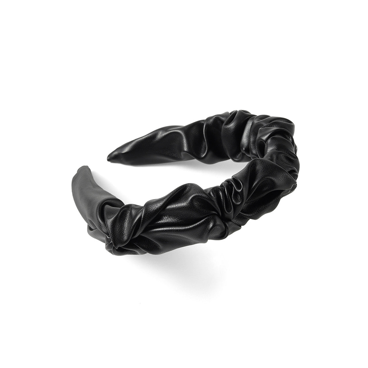 Nollia Wrinkled Faux Leather Headband – Chic Textured Hair Accessory (2 Colors)