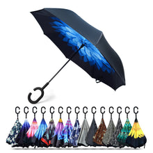 Load image into Gallery viewer, Double Layer Inverted Umbrellas - Windproof C Shaped Handle
