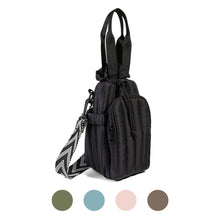 Load image into Gallery viewer, Quilted Nylon Water Bottle Holder - Stylish &amp; Functional Crossbody - 5 Colors
