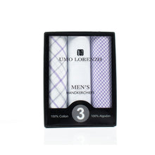 Load image into Gallery viewer, Men&#39;s Boxed Fancy Cotton Handkerchiefs 3 Piece Set
