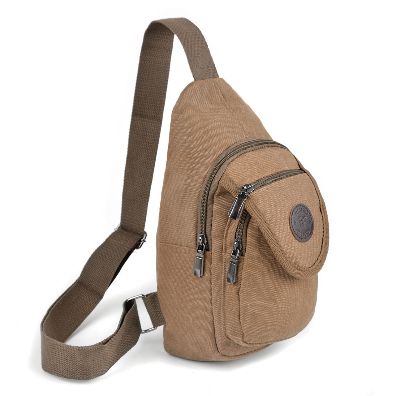 Westend Canvas Sling Bag - Crossbody Sling Backpack, Adjustable Strap, Brown, For Travel & Hiking