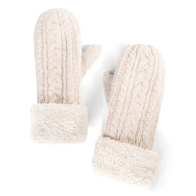 Load image into Gallery viewer, Premium Wool Cable Fuzzy Lined Mittens
