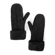 Load image into Gallery viewer, Premium Wool Cable Fuzzy Lined Mittens
