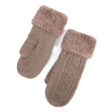 Load image into Gallery viewer, Premium Wool Cable Fuzzy Lined Mittens
