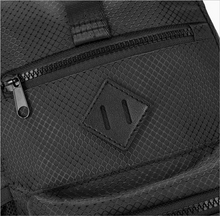 Load image into Gallery viewer, Black Polyester Sling Bag with 3 Zipper Compartments – Spacious &amp; Adjustable
