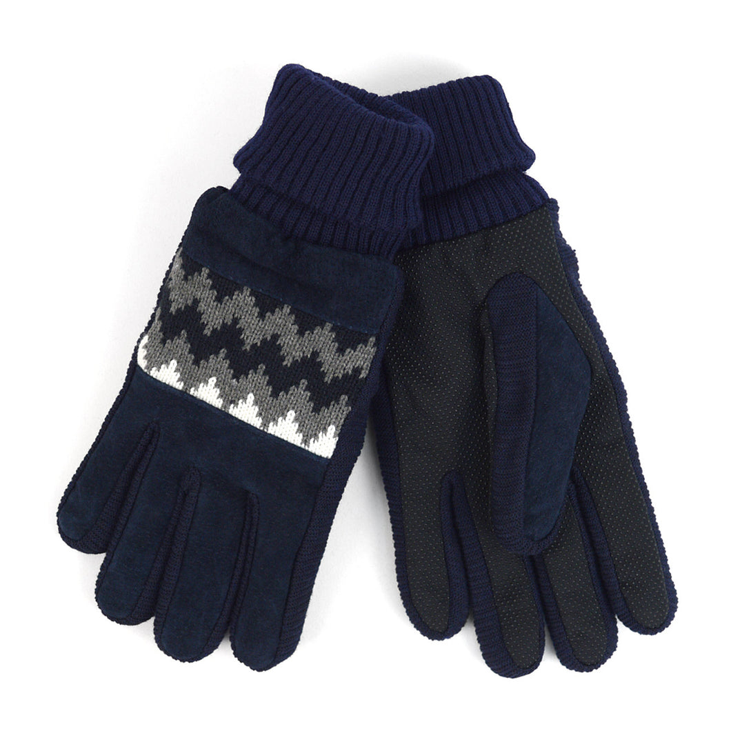 Men's Genuine Leather Non-Slip Grip Winter Gloves with Soft Acrylic Lining