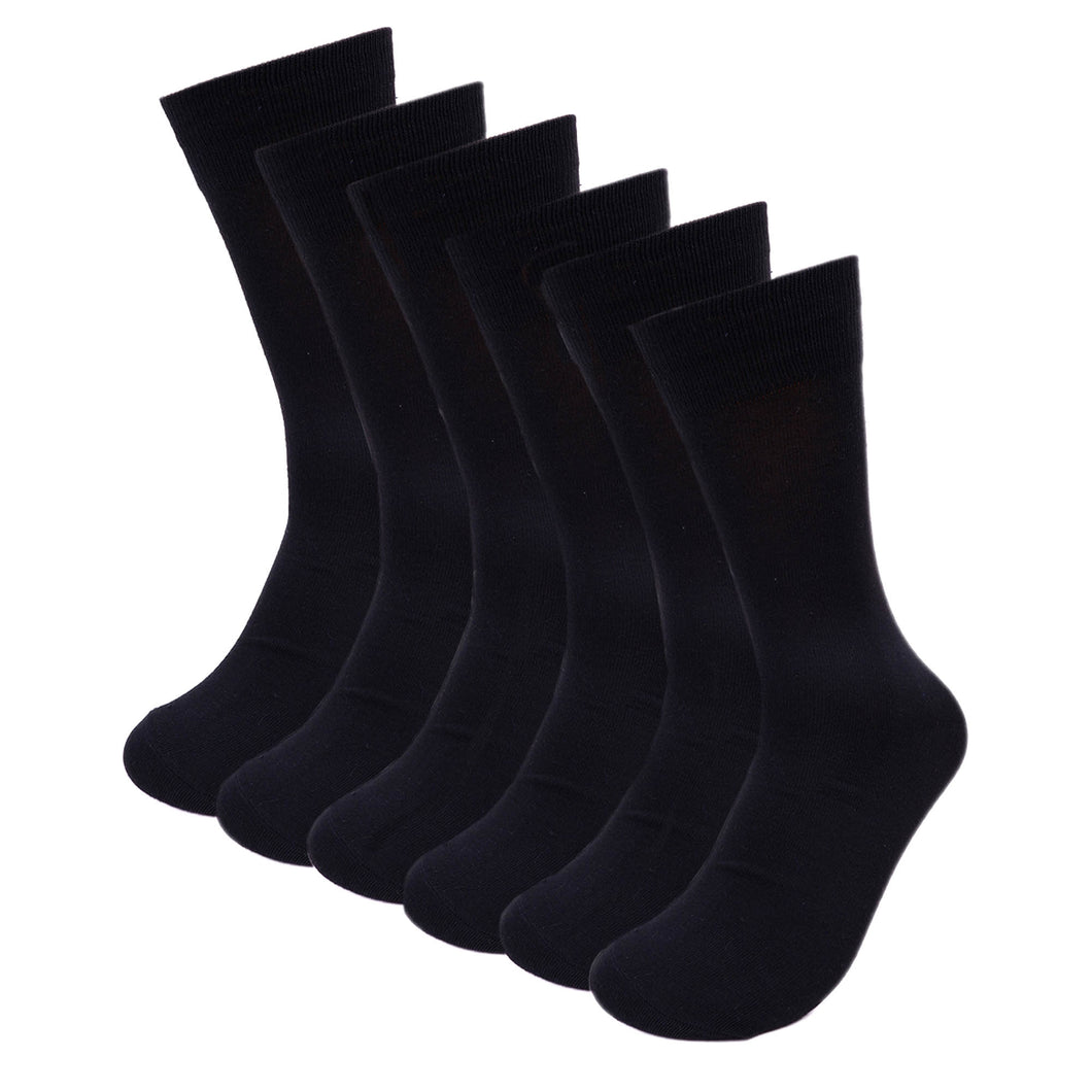 Men's Socks - Solid Black Fancy Dress - 3 Pack