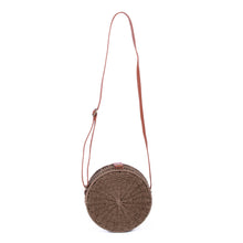 Load image into Gallery viewer, Nollia Round Rattan Wicker Crossbody Bag
