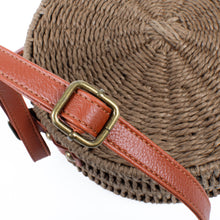 Load image into Gallery viewer, Nollia Round Rattan Wicker Crossbody Bag
