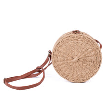 Load image into Gallery viewer, Nollia Round Rattan Wicker Crossbody Bag
