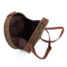 Load image into Gallery viewer, Nollia Round Rattan Wicker Crossbody Bag
