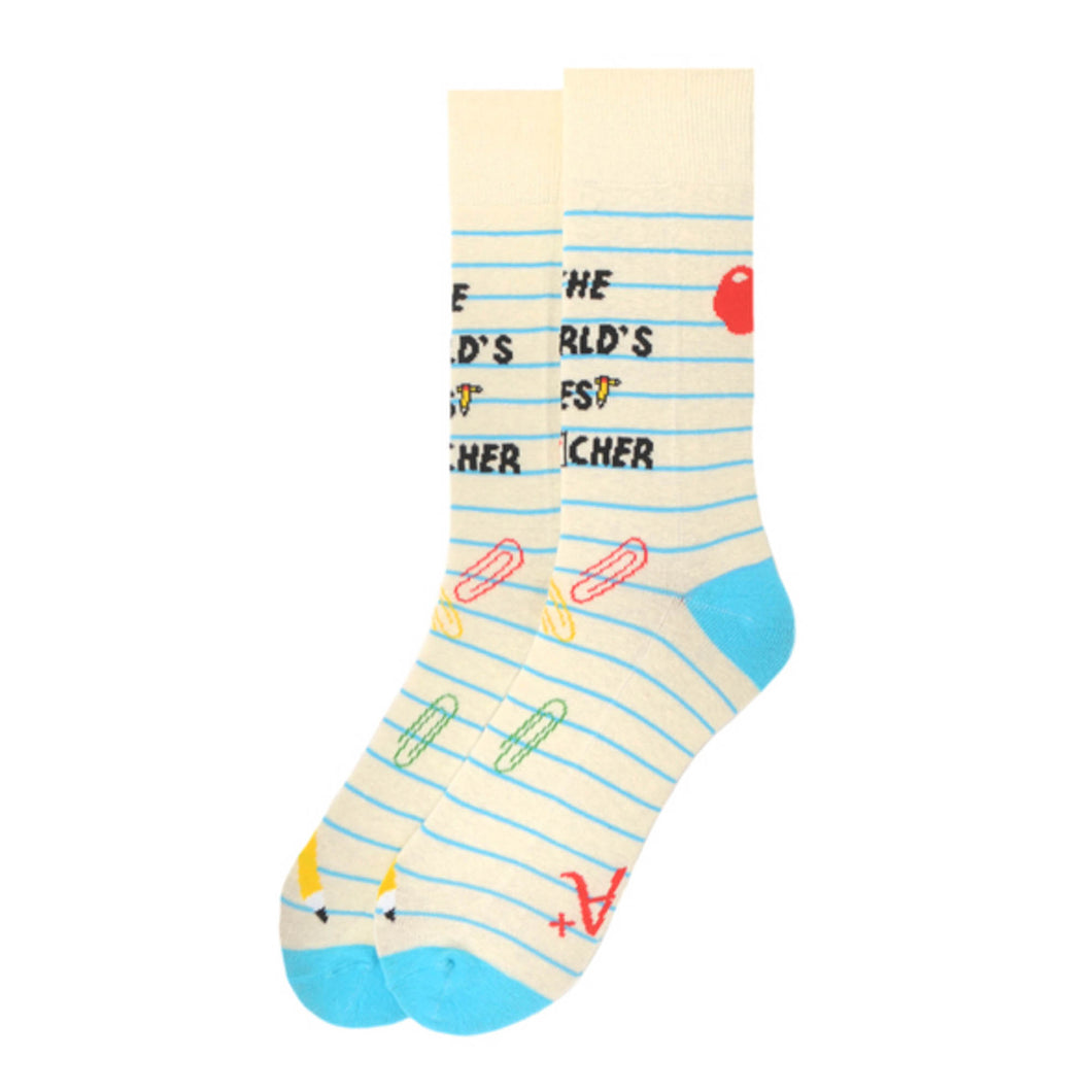 Men's Socks - The World's Best Teacher Novelty Sock