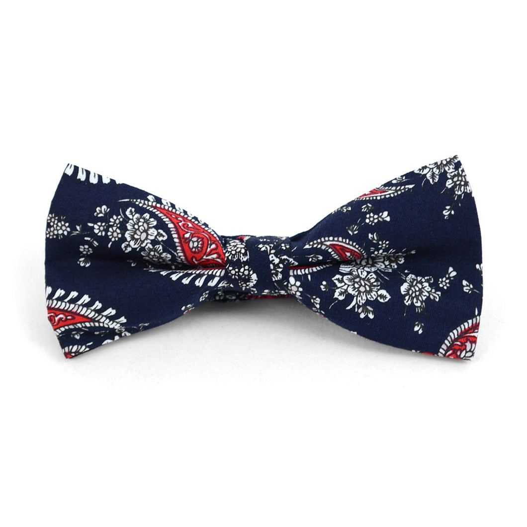 Paisley Wedding Cotton Banded Bow Tie