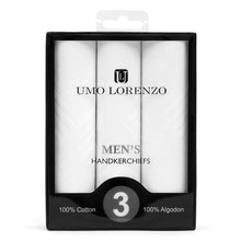 Load image into Gallery viewer, Boxed Men&#39;s Cotton Plain Handkerchiefs 3 piece Set
