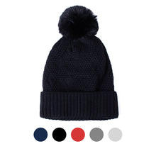 Load image into Gallery viewer, Ladies Winter Cable Knit Beanie with Pom

