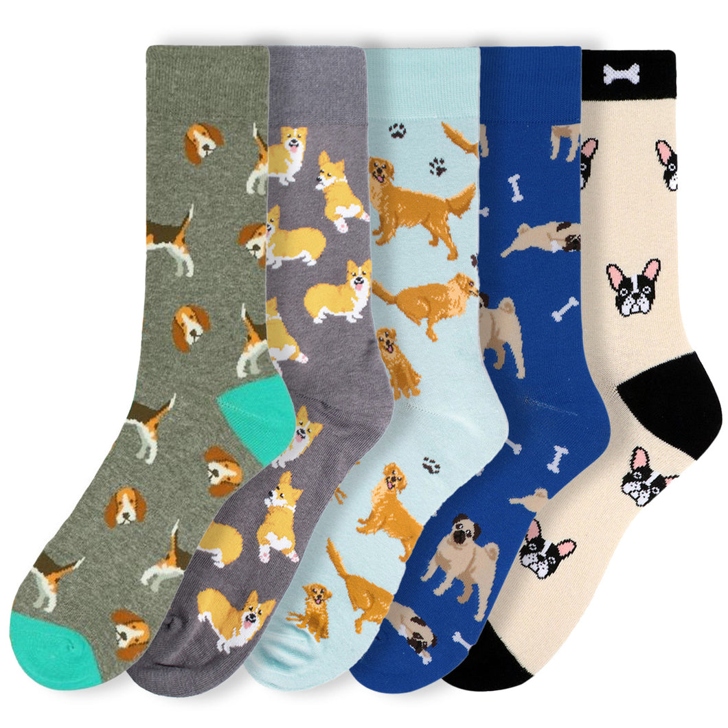 Men's Novelty Socks 'Best Friends' Assorted Pack- 5 pairs