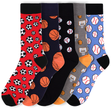 Load image into Gallery viewer, Men&#39;s Novelty Socks Sports Assorted Pack- 5 pairs
