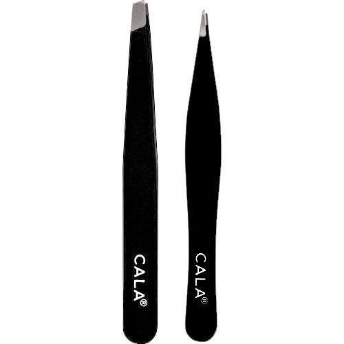 Tweezer Pair (Slanted & Pointed) - Black