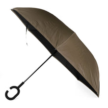 Load image into Gallery viewer, Parquet School Pride Inverted Umbrella – Double Layer, UV Protection, C-Handle (12 Two-Tone Color Options)
