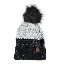 Load image into Gallery viewer, Women&#39;s Winter Hat - Split Toned Pom Pom Knit Hat
